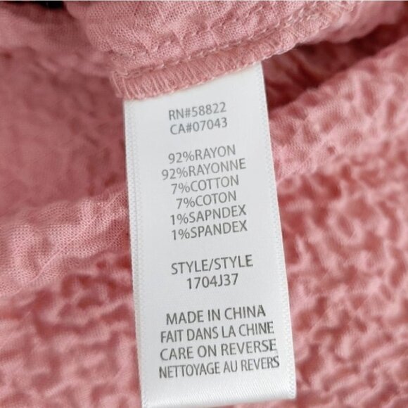 NWT MAX STUDIO Pink smock drop shoulders button down shirt - Picture 13 of 15